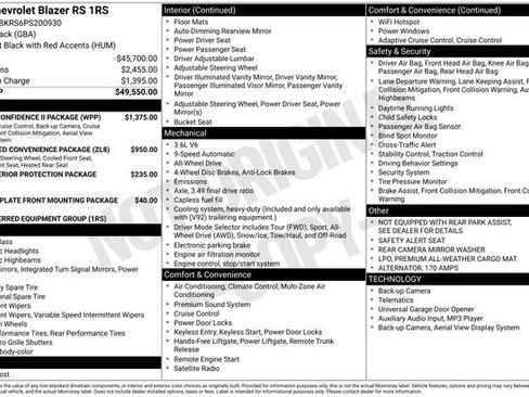 Certified 2023 Chevrolet Blazer RS w/ Driver Confidence II Package image 30