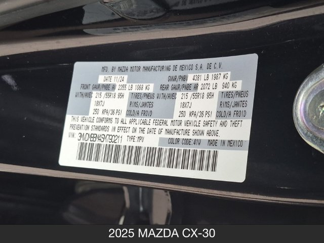 Certified 2025 MAZDA CX-30 AWD 2.5 S w/ Select Sport Pkg image 25