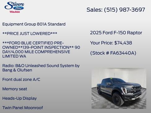 Certified 2025 Ford F150 Raptor AWD/4WD image 8