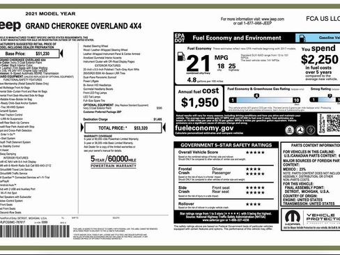 Used 2021 Jeep Grand Cherokee Overland image 2