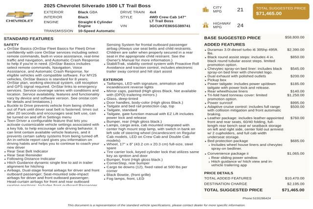Used 2025 Chevrolet Silverado 1500 LT Trail Boss w/ Convenience Package II AWD/4WD image 37