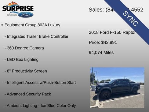 Used 2018 Ford F150 Raptor w/ Equipment Group 802A Luxury AWD/4WD image 21