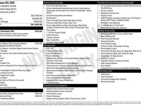 Used 2015 Lexus ES 350 w/ Premium Package image 38
