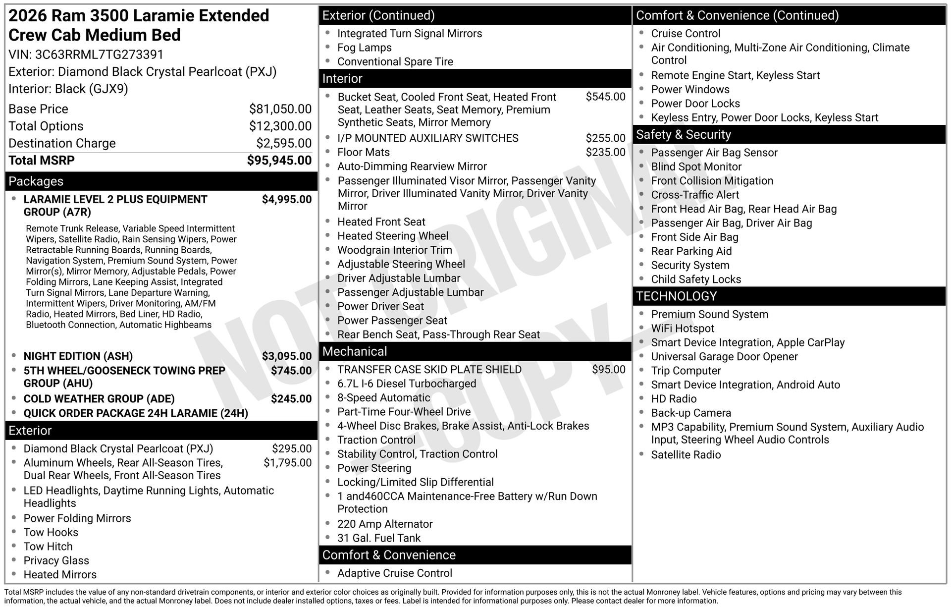 New 2026 RAM 3500 Laramie AWD/4WD image 1