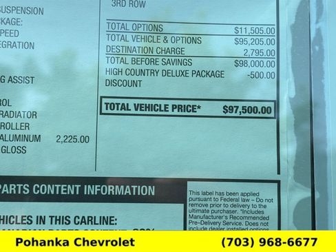 New 2026 Chevrolet Tahoe High Country AWD/4WD image 45