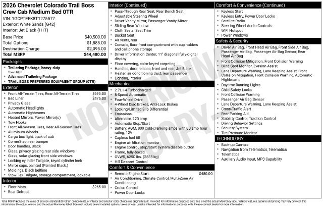 New 2026 Chevrolet Colorado Trail Boss AWD/4WD image 3