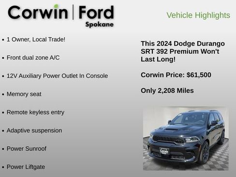 Used 2024 Dodge Durango SRT AWD/4WD image 6