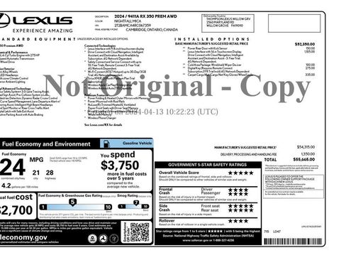 Used 2024 Lexus RX 350 Premium w/ Accessory Package (Z1) AWD/4WD image 3