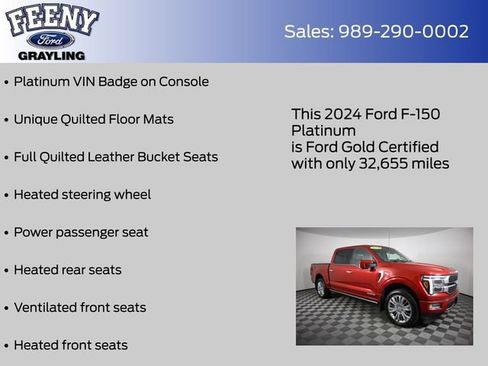 Certified 2024 Ford F150 Platinum w/ Equipment Group 703A Plus AWD/4WD image 28