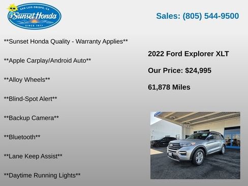 Used 2022 Ford Explorer XLT w/ Equipment Group 202A RWD image 5