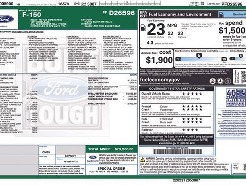 Certified 2023 Ford F150 Lariat w/ Equipment Group 502A High image 47
