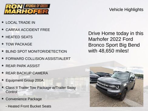 Used 2022 Ford Bronco Sport Big Bend w/ Convenience Package AWD/4WD image 15