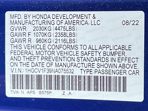 Certified 2022 Honda Accord Sport image 25