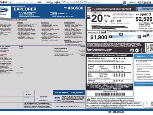 Certified 2019 Ford Explorer XLT w/ Equipment Group 201A FWD image 36