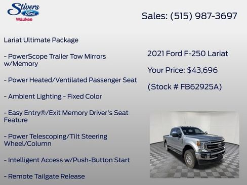 Used 2021 Ford F250 Lariat w/ Lariat Ultimate Package AWD/4WD image 22