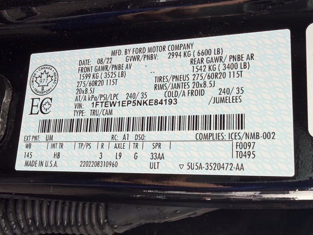 Used 2022 Ford F150 Lariat w/ Equipment Group 502A High AWD/4WD image 18