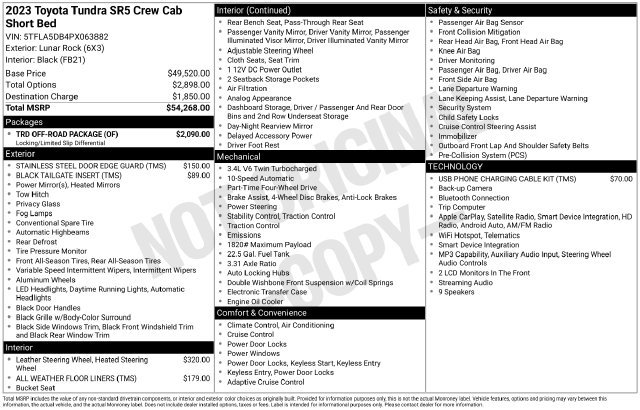 Used 2023 Toyota Tundra SR5 w/ TRD Off-Road Package AWD/4WD image 37