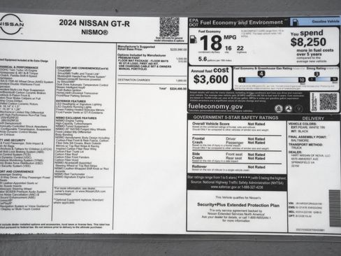 Used 2024 Nissan GT-R NISMO w/ Floor Mat Package AWD/4WD image 62
