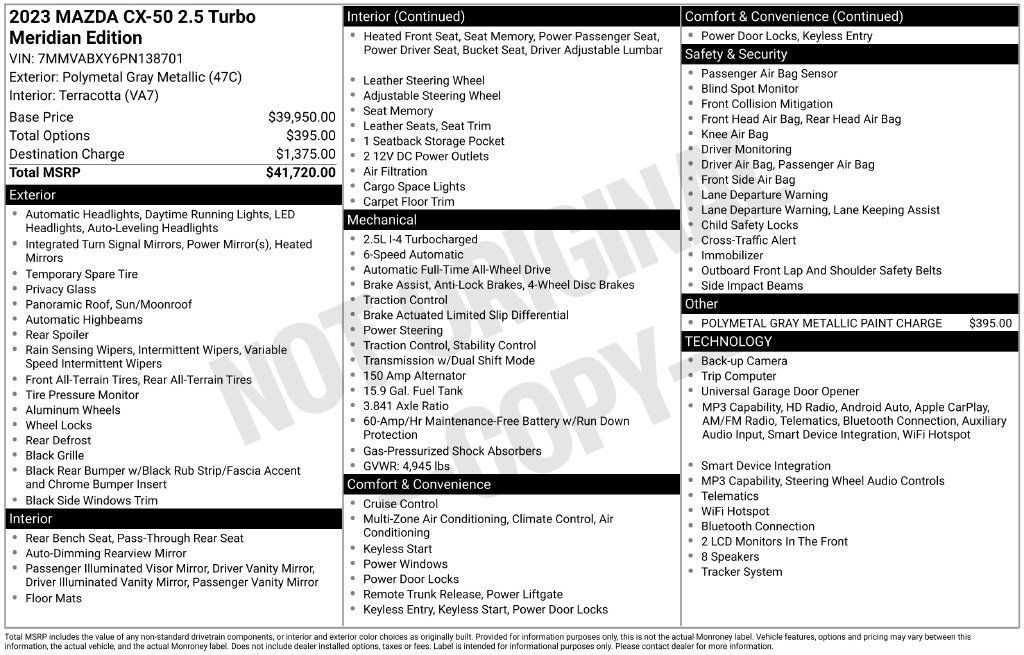 Certified 2023 MAZDA CX-50 Meridian Edition AWD/4WD image 1