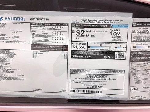 New 2026 Hyundai Sonata SE image 14