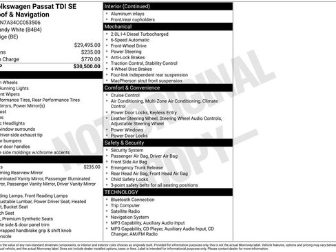 Used 2012 Volkswagen Passat TDI SE FWD image 35