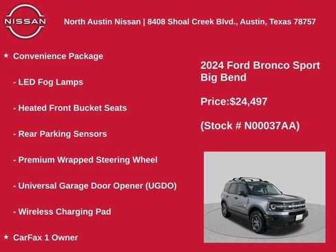 Used 2024 Ford Bronco Sport Big Bend w/ Convenience Package AWD/4WD image 11