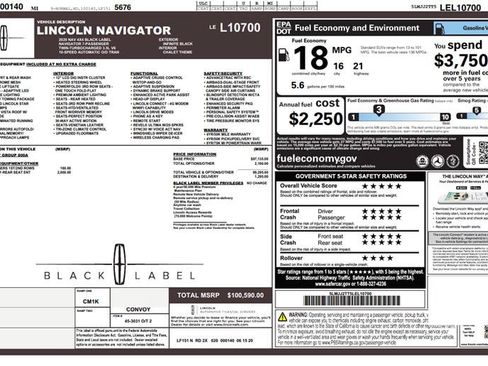 Used 2020 Lincoln Navigator Black Label AWD/4WD image 3