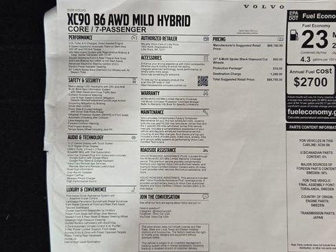 New 2026 Volvo XC90 B6 Core w/ Protection Package AWD/4WD image 29