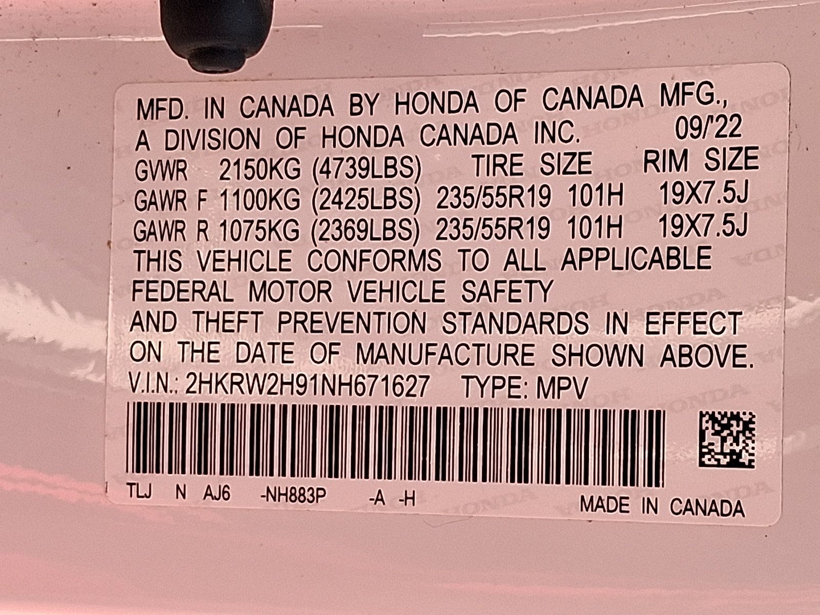 Used 2022 Honda CR-V Touring image 27