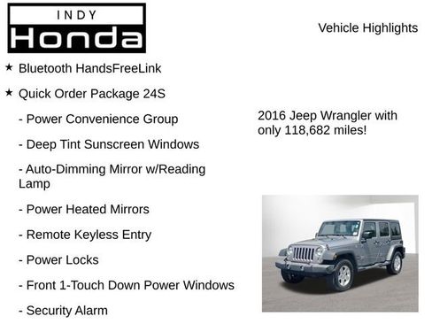 Used 2016 Jeep Wrangler Unlimited Sport w/ Quick Order Package 24S AWD/4WD image 8