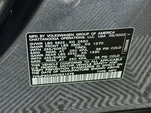 Used 2022 Volkswagen Atlas SE w/ Panoramic Sunroof Package FWD image 38