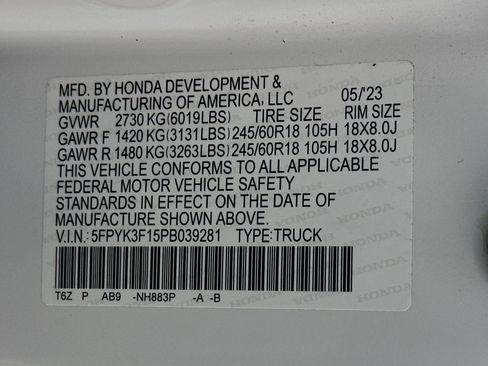 Certified 2023 Honda Ridgeline Sport image 29