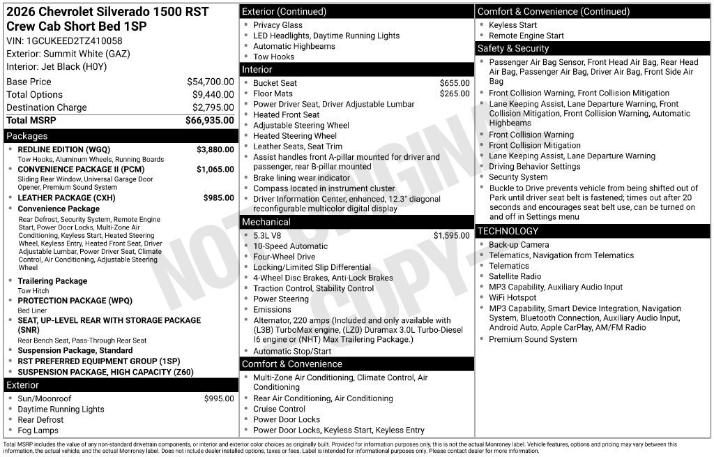 New 2026 Chevrolet Silverado 1500 RST w/ Redline Edition AWD/4WD image 5