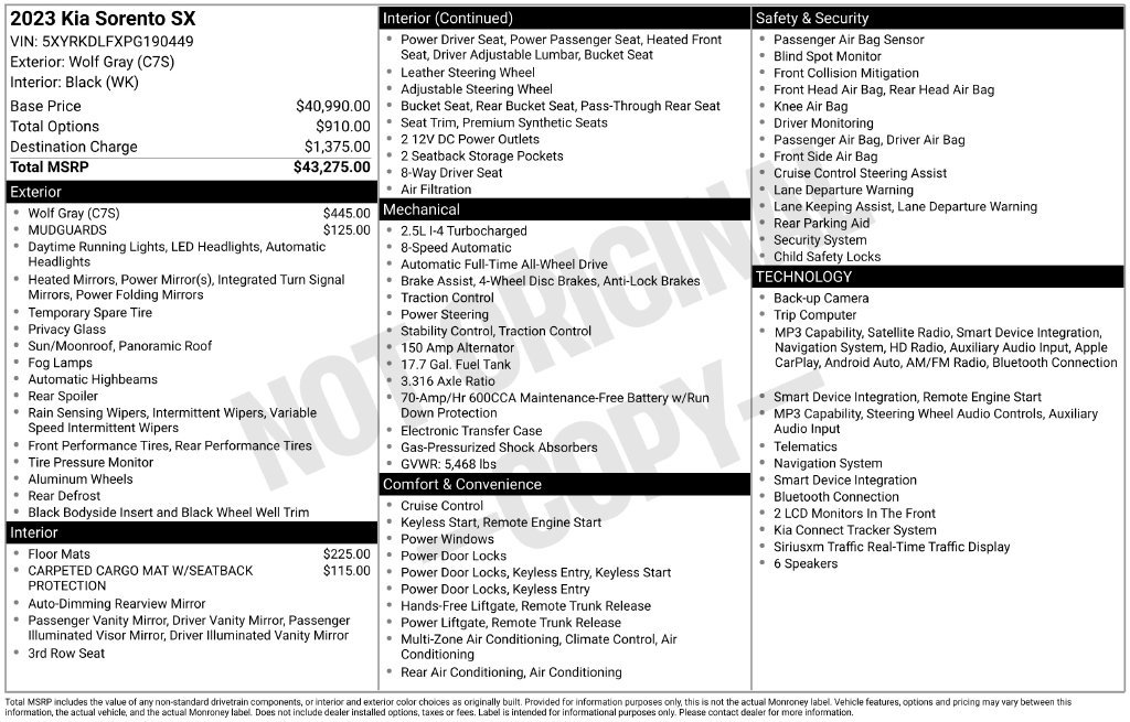 Certified 2023 Kia Sorento SX AWD/4WD image 33