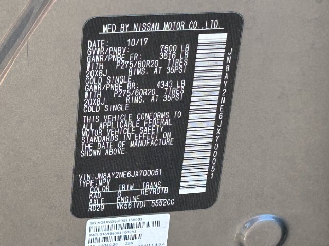 Used 2018 Nissan Armada Platinum w/ Captain Seat Package AWD/4WD image 42
