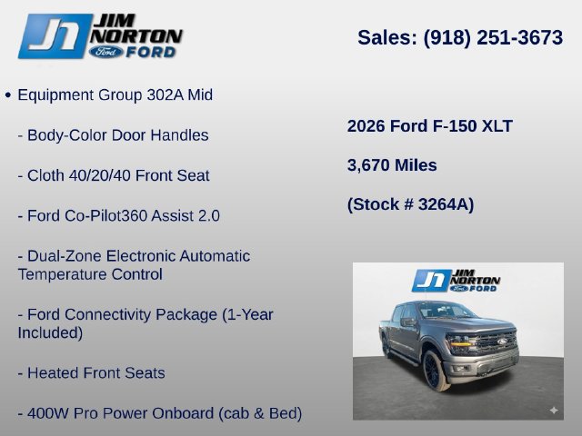 Used 2026 Ford F150 XLT w/ Equipment Group 302A MID AWD/4WD image 8