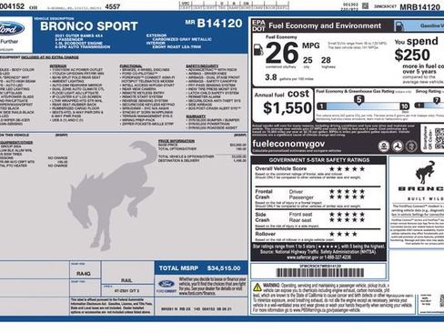 Used 2021 Ford Bronco Sport Outer Banks image 2