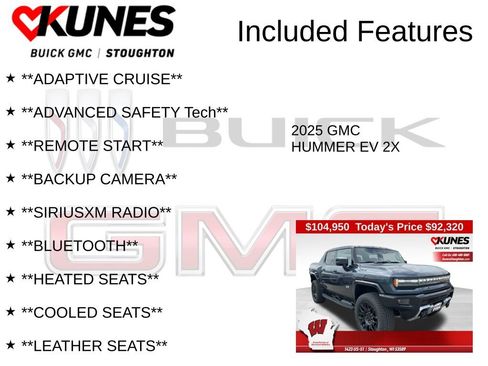 New 2025 GMC Hummer EV 2X w/ LPO, Dark Essentials Package AWD/4WD image 2