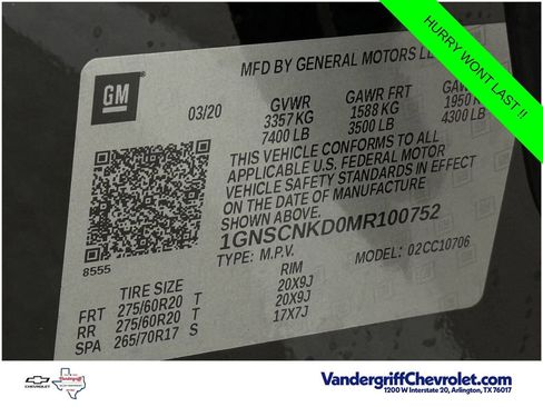 Used 2021 Chevrolet Tahoe LT w/ Luxury Package RWD image 26