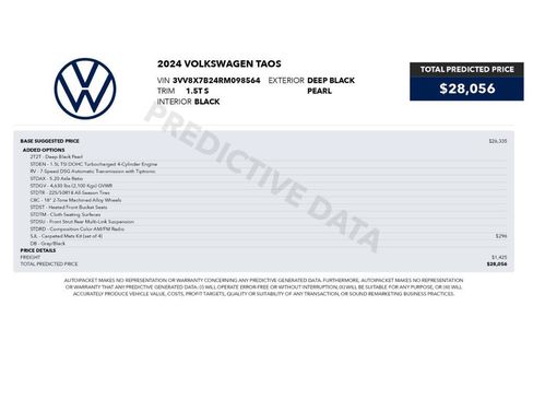 Used 2024 Volkswagen Taos S AWD/4WD image 2