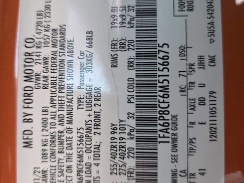 Used 2021 Ford Mustang GT Premium w/ GT Performance Package image 36