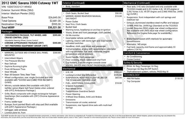 Used 2012 GMC Savana 3500 RWD image 33