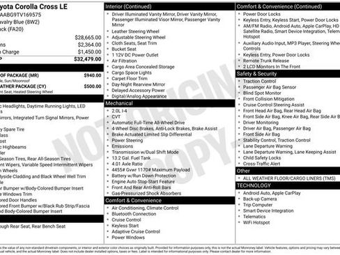 New 2026 Toyota Corolla Cross LE w/ Moonroof Package image 33