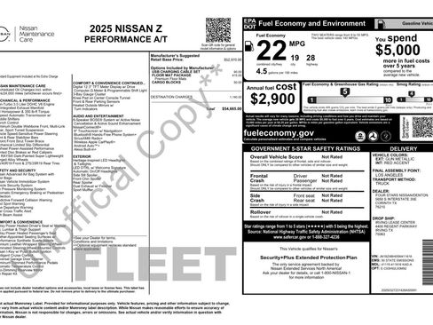 Used 2025 Nissan Z Performance w/ Floor Mat Package RWD image 57