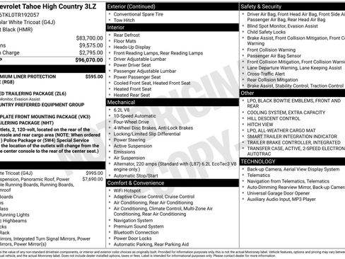 New 2026 Chevrolet Tahoe High Country AWD/4WD image 3