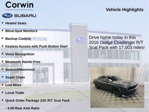 Used 2016 Dodge Challenger R/T Scat Pack w/ Leather Interior Group RWD image 6
