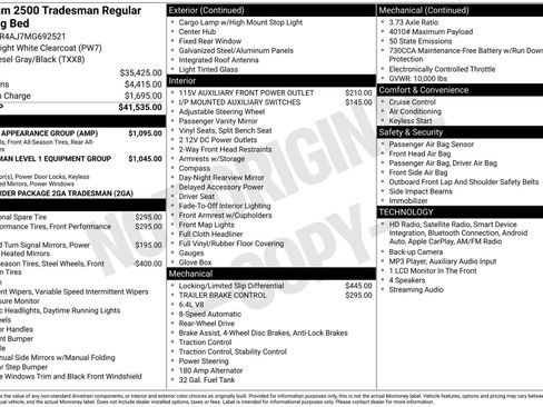 Used 2021 RAM 2500 Tradesman w/ Chrome Appearance Group RWD image 18