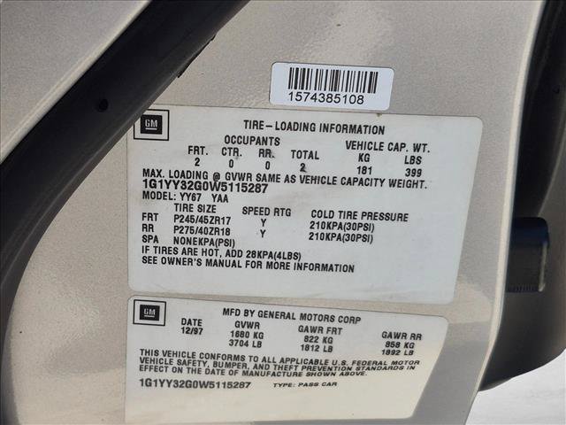 Used 1998 Chevrolet Corvette Convertible w/ Memory Pkg RWD image 18