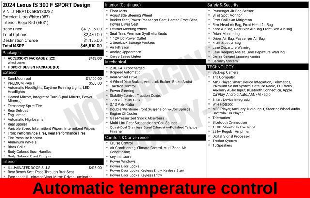 Used 2024 Lexus IS 300 F Sport w/ Accessory Package 2 RWD image 20