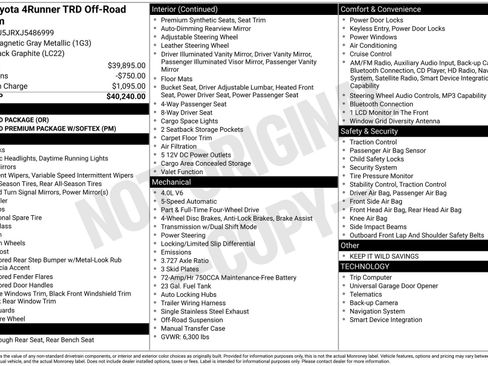 Used 2018 Toyota 4Runner TRD Off-Road Premium image 1